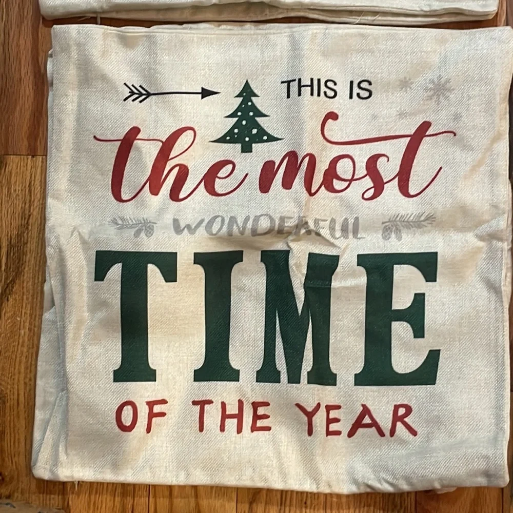 4 Piece Farmhouse Pillow Covers Holiday  Christmas pillow covers  18x18